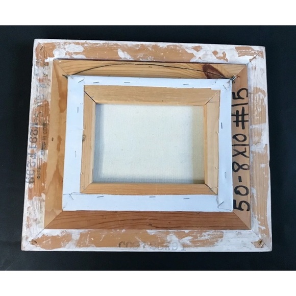 Floral Garden Cottage Oil Painting Art In Pink Painted Frame Fairy Grandma Core - Picture 4 of 7